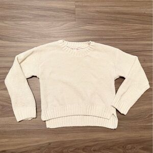 Pink Republic Oversized Chenille White Kids Sweater size S 7/8